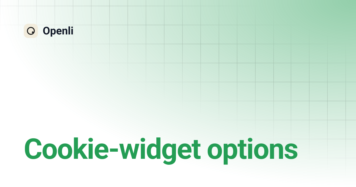 Cookie-widget options | Openli